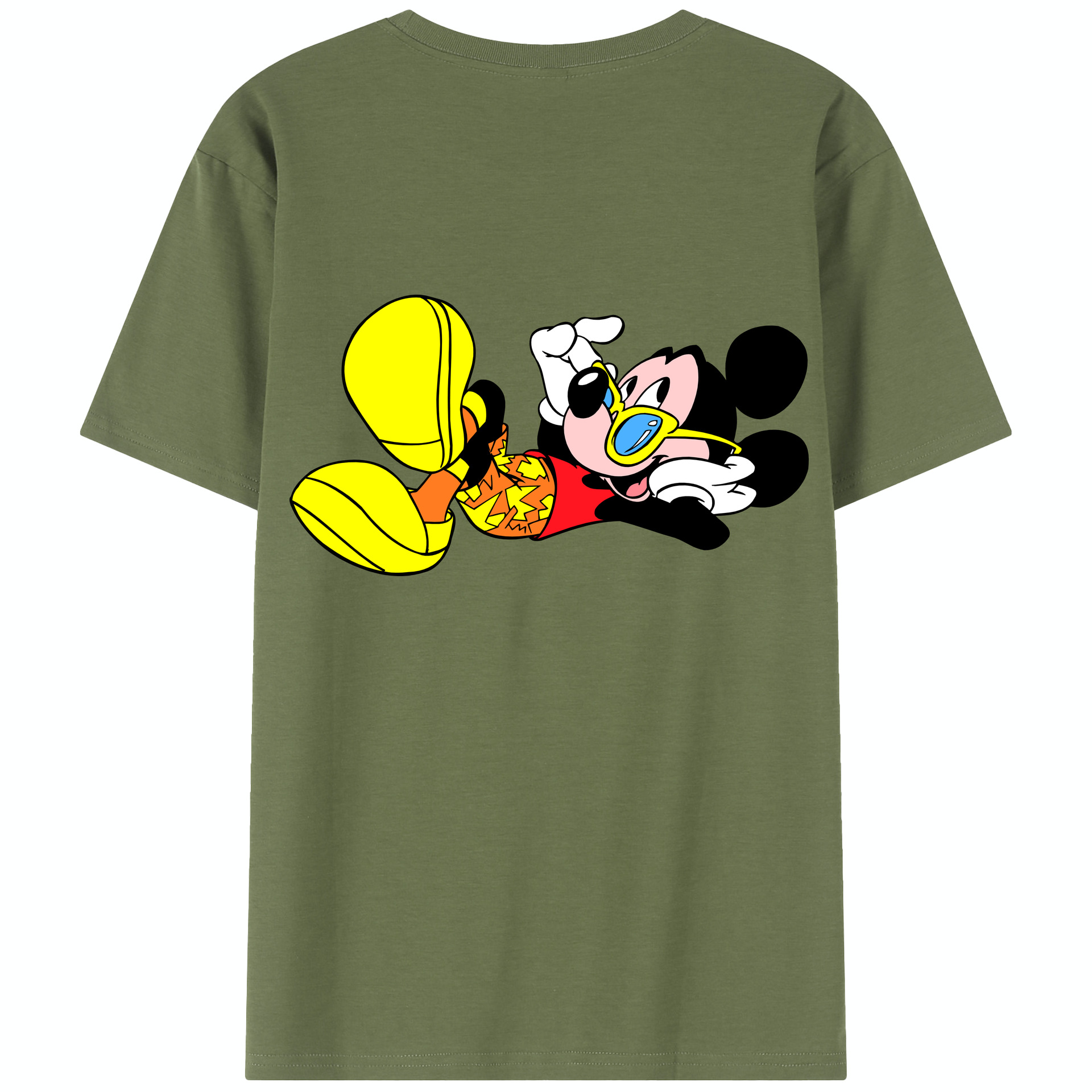 （画像用） ミッキーマウス Mickey Mouse 綿100％半袖Tシャツ（背面プリント）